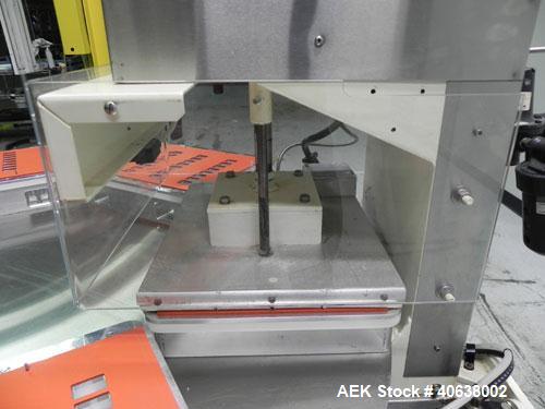 Used Visual Thermoforming Six Station Rotary Blister Sealer, model D-S-6-F. 51'' diameter turntable. 12” x 14” (30 cm x 35 cm) seal area. Blister depth 3 ¼” (8.26 cm) standard, seal pressure 2,000 lb...
