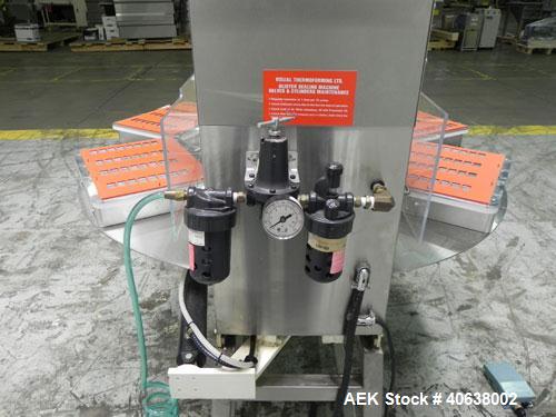 Used Visual Thermoforming Six Station Rotary Blister Sealer, model D-S-6-F. 51'' diameter turntable. 12” x 14” (30 cm x 35 cm) seal area. Blister depth 3 ¼” (8.26 cm) standard, seal pressure 2,000 lb...