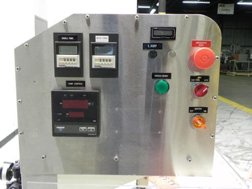 Used Visual Thermoforming Six Station Rotary Blister Sealer, model D-S-6-F. 51'' diameter turntable. 12” x 14” (30 cm x 35 cm) seal area. Blister depth 3 ¼” (8.26 cm) standard, seal pressure 2,000 lb...