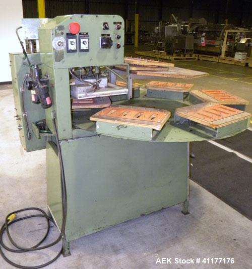 Used Visual Thermoforming Rotary Blister Sealer, Model DS-6A, carbon steel. (6) 12" x 14" seal area. Blister depth up to 3-1/2". Seal pressure 2000 pounds at 100 psi. Temperature range 0 to 600 deg F...