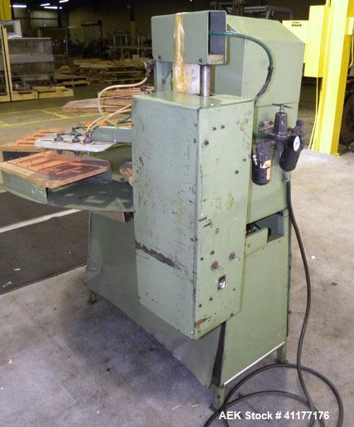 Used Visual Thermoforming Rotary Blister Sealer, Model DS-6A, carbon steel. (6) 12" x 14" seal area. Blister depth up to 3-1/2". Seal pressure 2000 pounds at 100 psi. Temperature range 0 to 600 deg F...