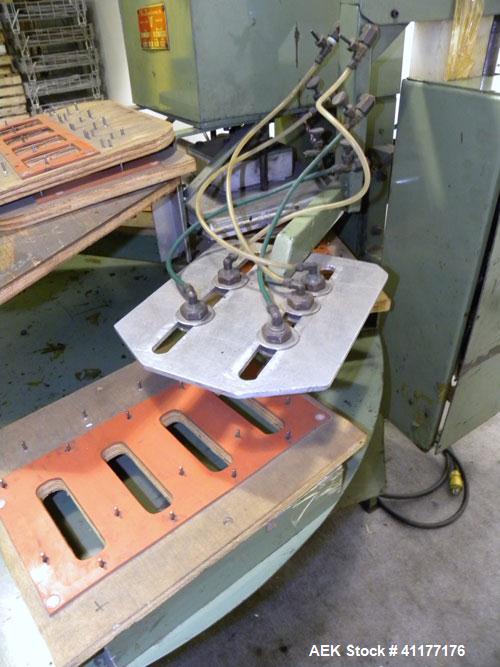 Used Visual Thermoforming Rotary Blister Sealer, Model DS-6A, carbon steel. (6) 12" x 14" seal area. Blister depth up to 3-1/2". Seal pressure 2000 pounds at 100 psi. Temperature range 0 to 600 deg F...