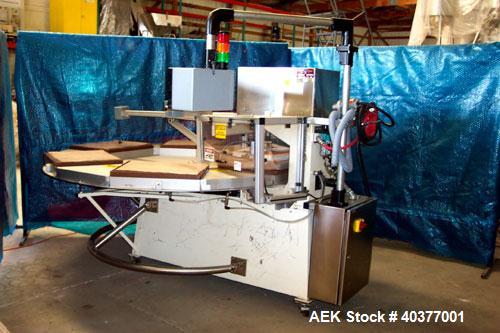 Used Visual Packaging Thermoforming Six Station Rotary Blister Sealer, model ESDS-6. Approximately 78” diameter turntable, 18" x 22" ( 45.7 cm x 56 cm ) seal area. Seal pressure 5000 lbs @ 100 psi (2...