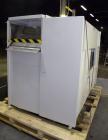 Used Alloyd Brands Four Station Rotary Blister Sealer, Model 4SM1216sn 93-824. Capable of speeds 10 to 20 indexes per minute, indexes per minute multiplied by the number of packages per nesting tray....
