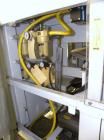 Used Alloyd Brands Four Station Rotary Blister Sealer, Model 4SM1216sn 93-824. Capable of speeds 10 to 20 indexes per minute, indexes per minute multiplied by the number of packages per nesting tray....