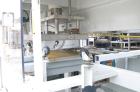Used Alloyd Brands Four Station Rotary Blister Sealer, Model 4SM1216sn 93-824. Capable of speeds 10 to 20 indexes per minute, indexes per minute multiplied by the number of packages per nesting tray....