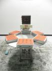 Used Visual Thermoforming Six Station Rotary Blister Sealer, model D-S-6-F. 51'' diameter turntable. 12” x 14” (30 cm x 35 cm) seal area. Blister depth 3 ¼” (8.26 cm) standard, seal pressure 2,000 lb...