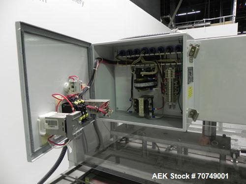 Used Alloyd Model 2SM1428 Shuttle Type Blister Sealer. Seal area 14" (wide) x 18" (long). Temperature range 0 - 800 deg Farenheit. Seal dwell range 0 - 15 seconds. 16 cfm @ 100 psi. 3/60/230V.