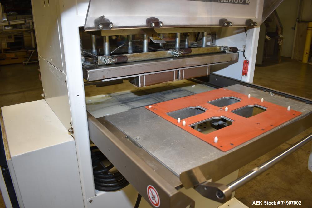 Used Alloyd Aergo 2 Plus Semi Automatic Shuttle Style Blister Sealer.