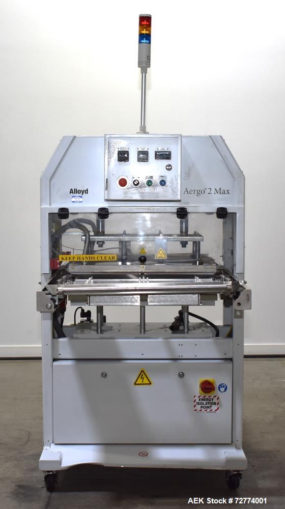 Used- Alloyd Aergo 2 Plus Semi Automatic Shuttle Style Blister Sealer. Capable of speeds up to 8 cycles per minute. Sealing ...