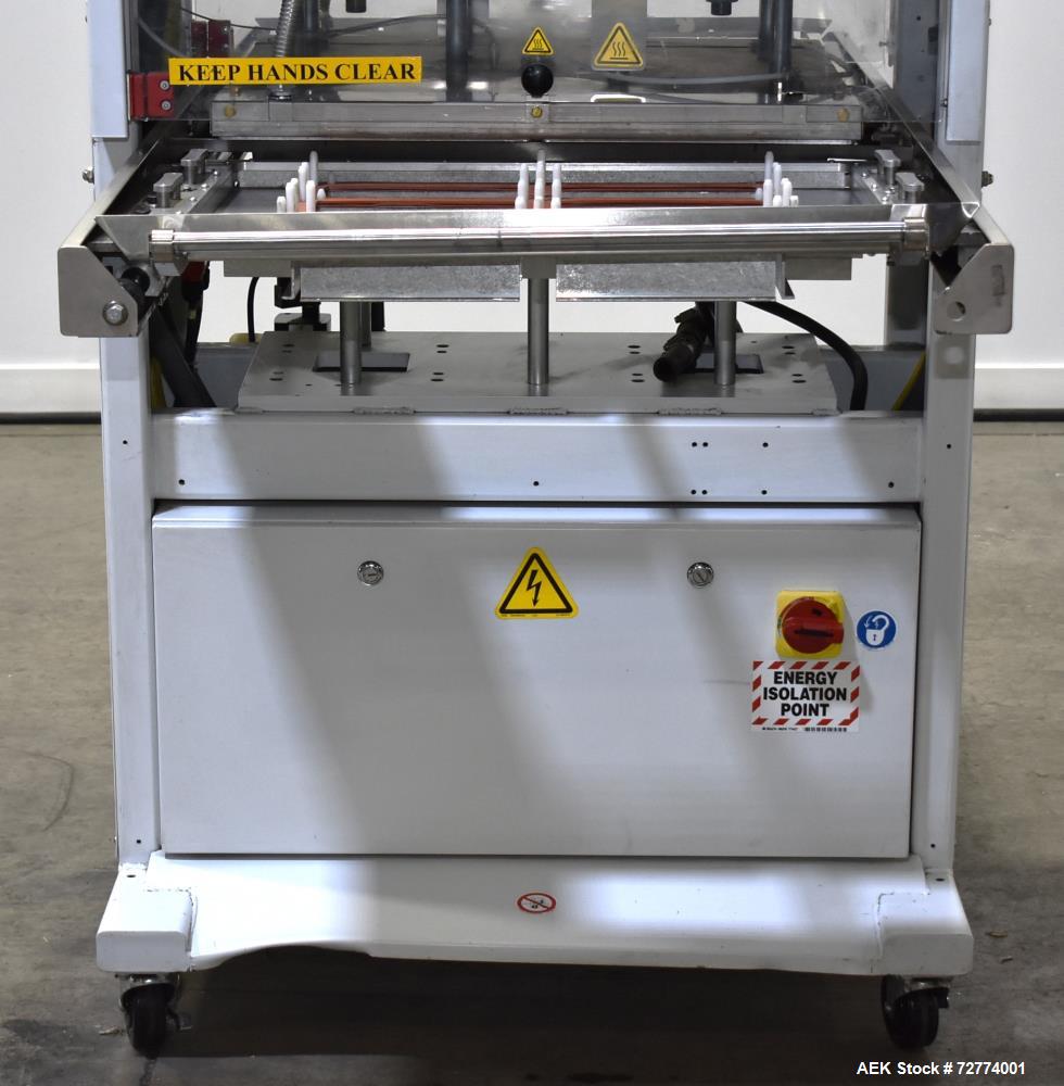 Used- Alloyd Aergo 2 Plus Semi Automatic Shuttle Style Blister Sealer. Capable of speeds up to 8 cycles per minute. Sealing ...