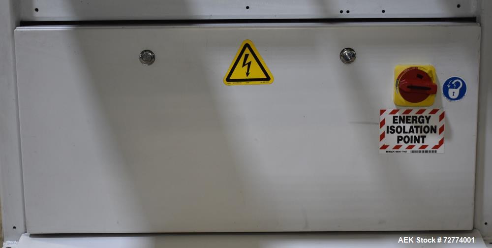 Used Alloyd Aergo 2 Plus Semi Automatic Shuttle Style Blister Sealer. Capable of speeds up to 8 cycles per minute. Sealing capacity: 14" x 28". Temperature range: Ambient - 550 degrees F. Two station...
