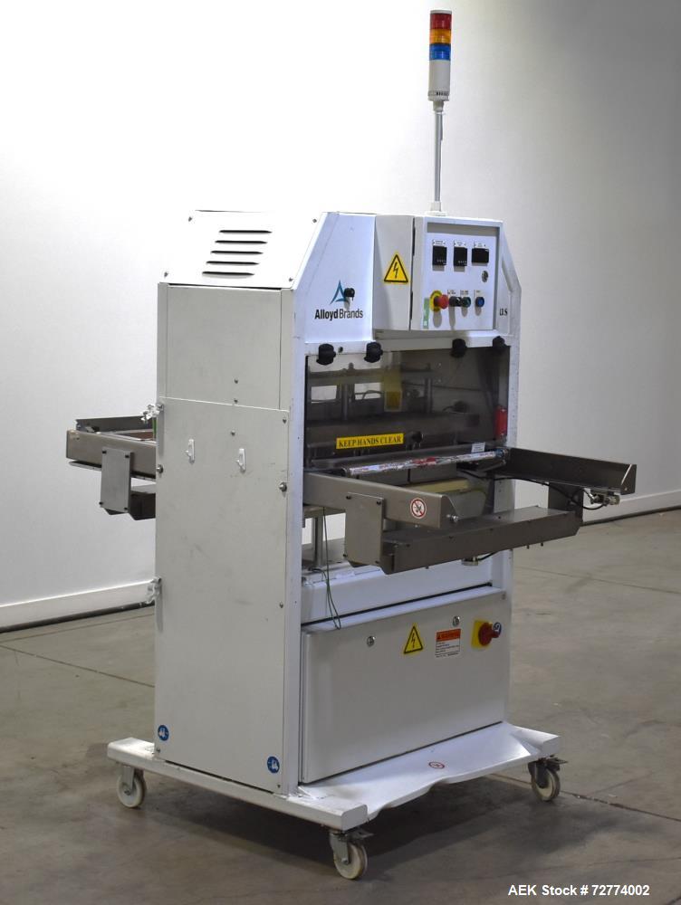 Used- Alloyd Aergo 2 Plus Semi Automatic Shuttle Style Blister Sealer. Capable of speeds up to 8 cycles per minute. Sealing ...