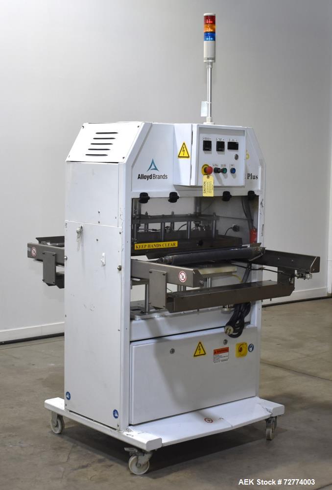 Used Alloyd Aergo 2 Plus Semi Automatic Shuttle Style Blister Sealer. Capable of speeds up to 8 cycles per minute. Sealing capacity: 14" x 28". Temperature range: Ambient - 550 degrees F. Two station...