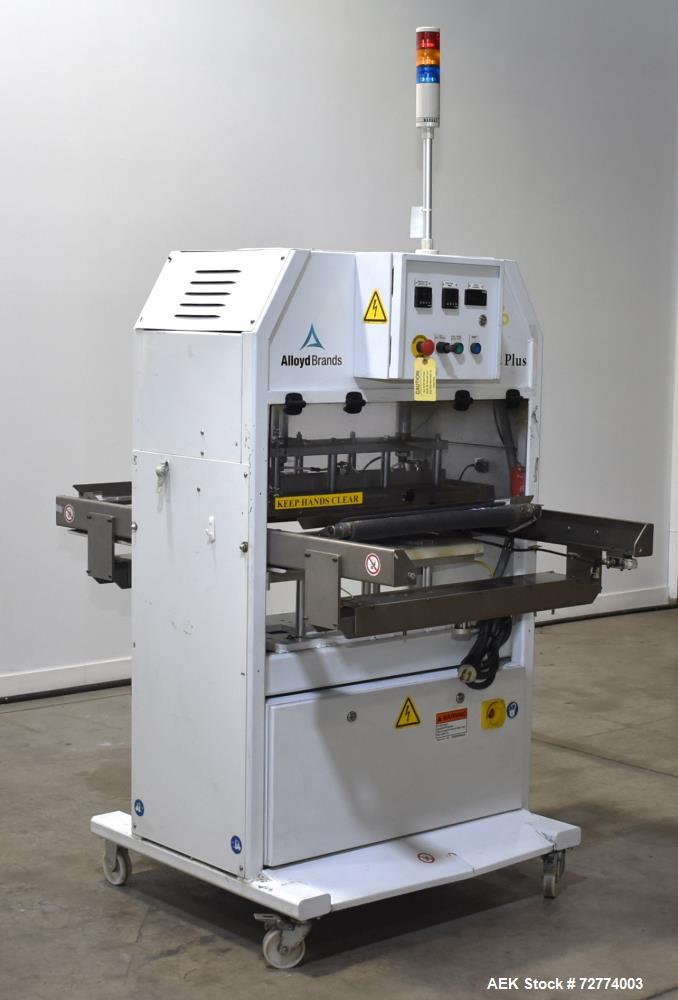 Used- Alloyd Aergo 2 Plus Semi Automatic Shuttle Style Blister Sealer. Capable of speeds up to 8 cycles per minute. Sealing ...