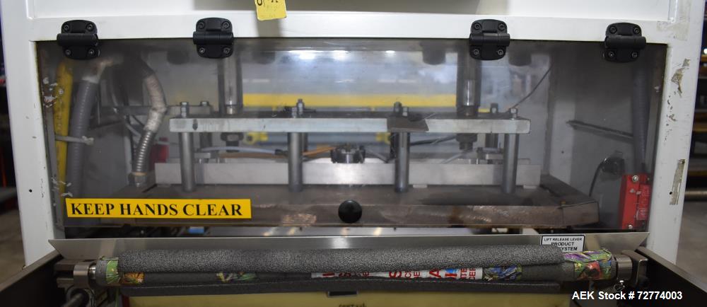 Used Alloyd Aergo 2 Plus Semi Automatic Shuttle Style Blister Sealer. Capable of speeds up to 8 cycles per minute. Sealing capacity: 14" x 28". Temperature range: Ambient - 550 degrees F. Two station...