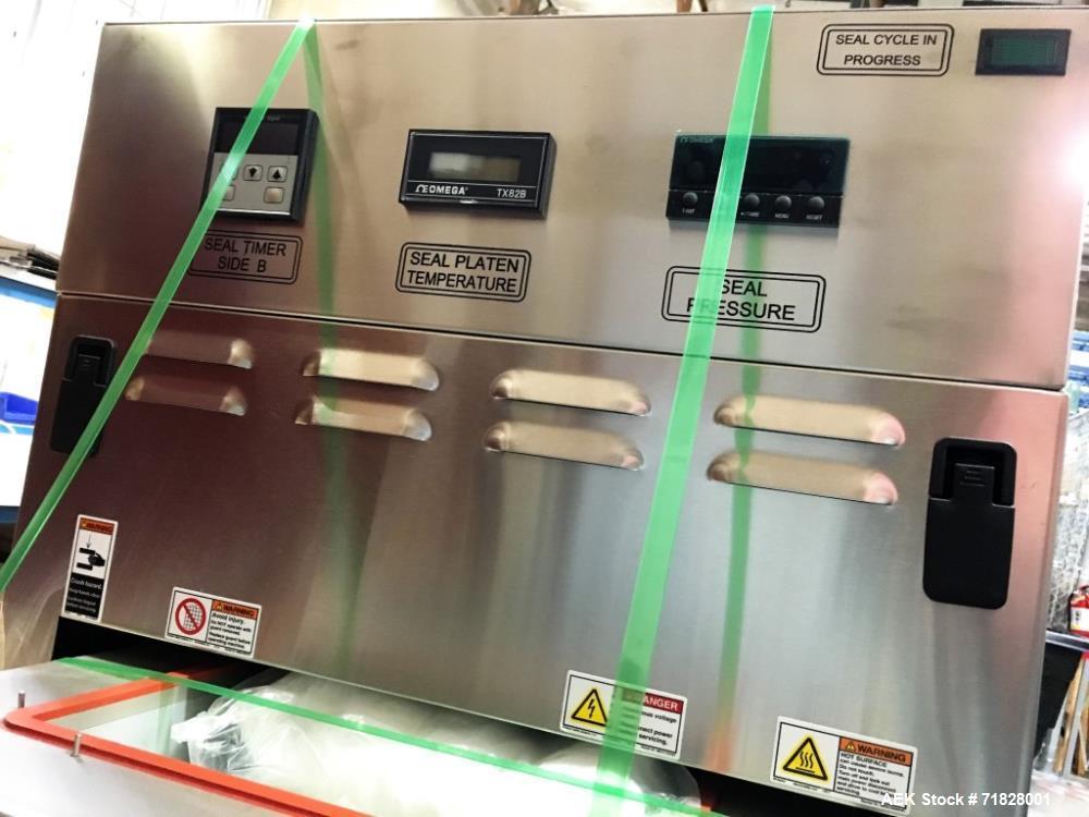 Used Belco Medical Tray Sealer, Model BM EL 2020. Max. seal size fixture 20 x 20". Max. tray depth 3 1/2". 50-300 Degrees F. 208-240 Volts; 1 phase; 25 Amps; 50/60 Hz. Max. input psi 125. 0.12 cubic ...