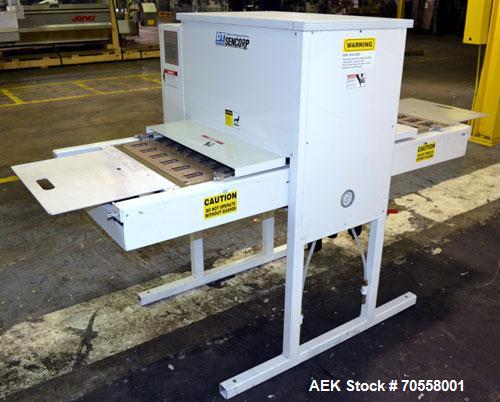Used Sencorp 630 Blister Sealer.  Two station shuttle blister sealer has a 13" x 21" seal area.  Maximum blister depth: 4.5".  Cylinder size: 3.5".  Air requirements: 65 to 100 psi.  3/50/60 hz, 220V...
