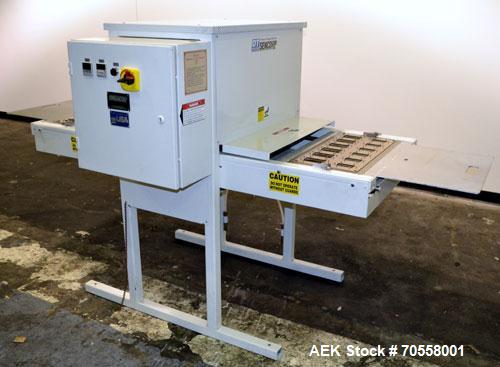 Used Sencorp 630 Blister Sealer.  Two station shuttle blister sealer has a 13" x 21" seal area.  Maximum blister depth: 4.5".  Cylinder size: 3.5".  Air requirements: 65 to 100 psi.  3/50/60 hz, 220V...