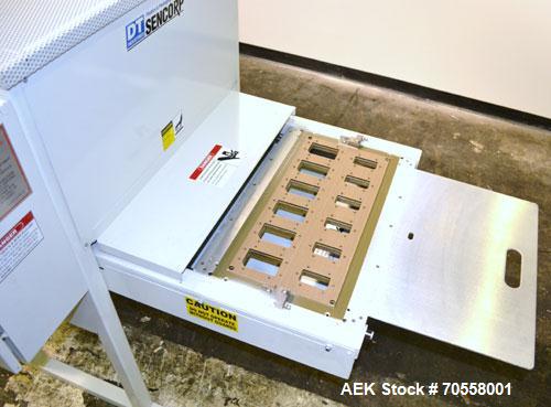 Used Sencorp 630 Blister Sealer.  Two station shuttle blister sealer has a 13" x 21" seal area.  Maximum blister depth: 4.5".  Cylinder size: 3.5".  Air requirements: 65 to 100 psi.  3/50/60 hz, 220V...