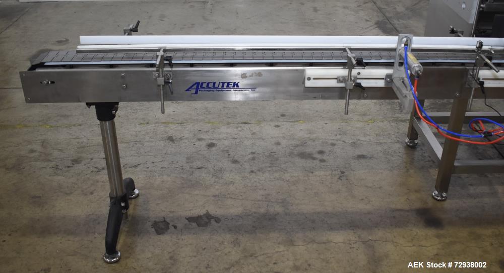 Used Accutek S/S (6) Head Automatic Pneumatic Bottle Washer / Rinser, Model 50BR1L02. Product Speed 60-90 CPM Depending on Container. Fill size range: 0.33oz - 16oz (10ml - 475ml). Bottle Gripper Ass...