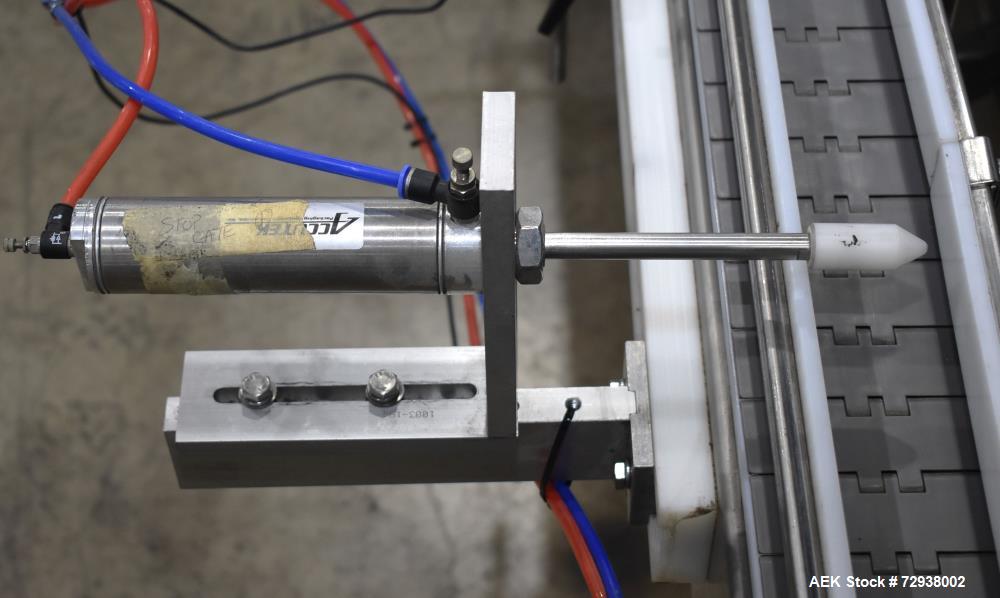Used Accutek S/S (6) Head Automatic Pneumatic Bottle Washer / Rinser, Model 50BR1L02. Product Speed 60-90 CPM Depending on Container. Fill size range: 0.33oz - 16oz (10ml - 475ml). Bottle Gripper Ass...