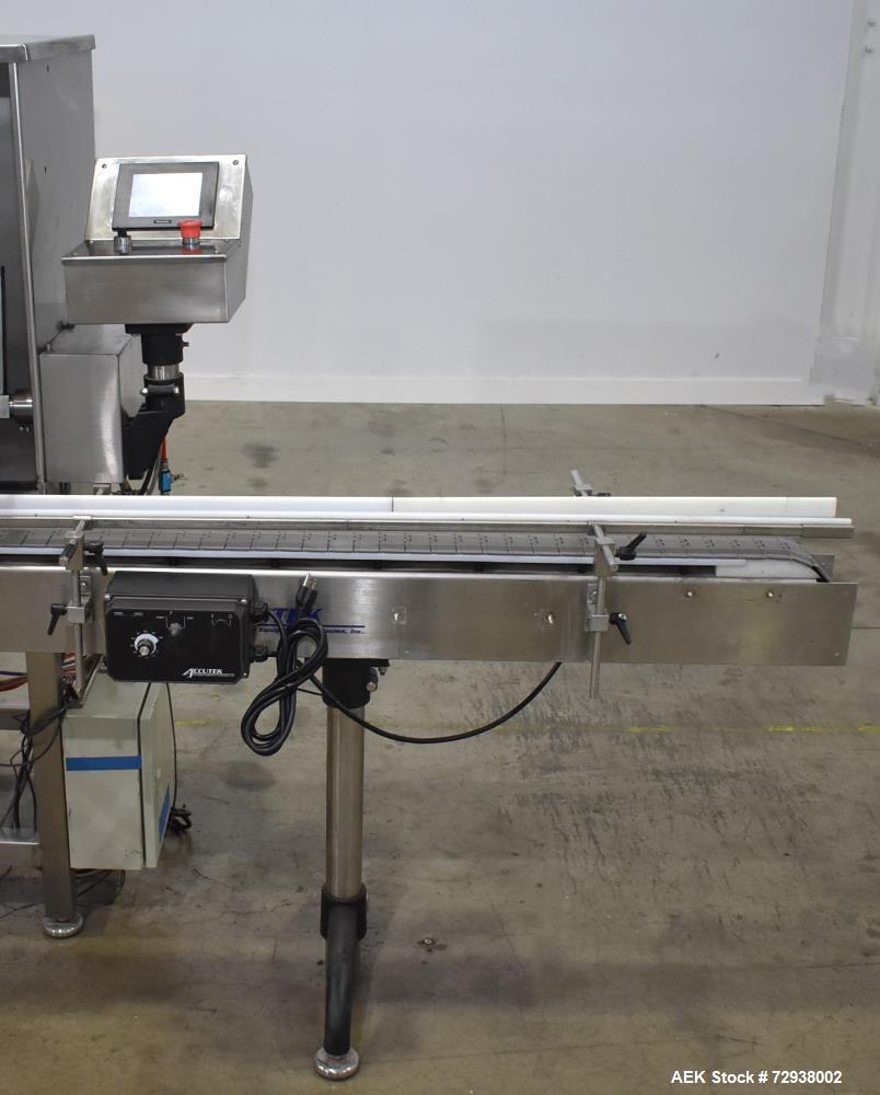 Used Accutek S/S (6) Head Automatic Pneumatic Bottle Washer / Rinser, Model 50BR1L02. Product Speed 60-90 CPM Depending on Container. Fill size range: 0.33oz - 16oz (10ml - 475ml). Bottle Gripper Ass...