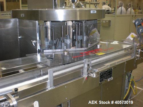 Used: US Bottlers DS-8 bottle air cleaner capable of speeds up to 175 CPM. Last ran 30 and 60ml glass bottles in pharmaceutical packaging operation.