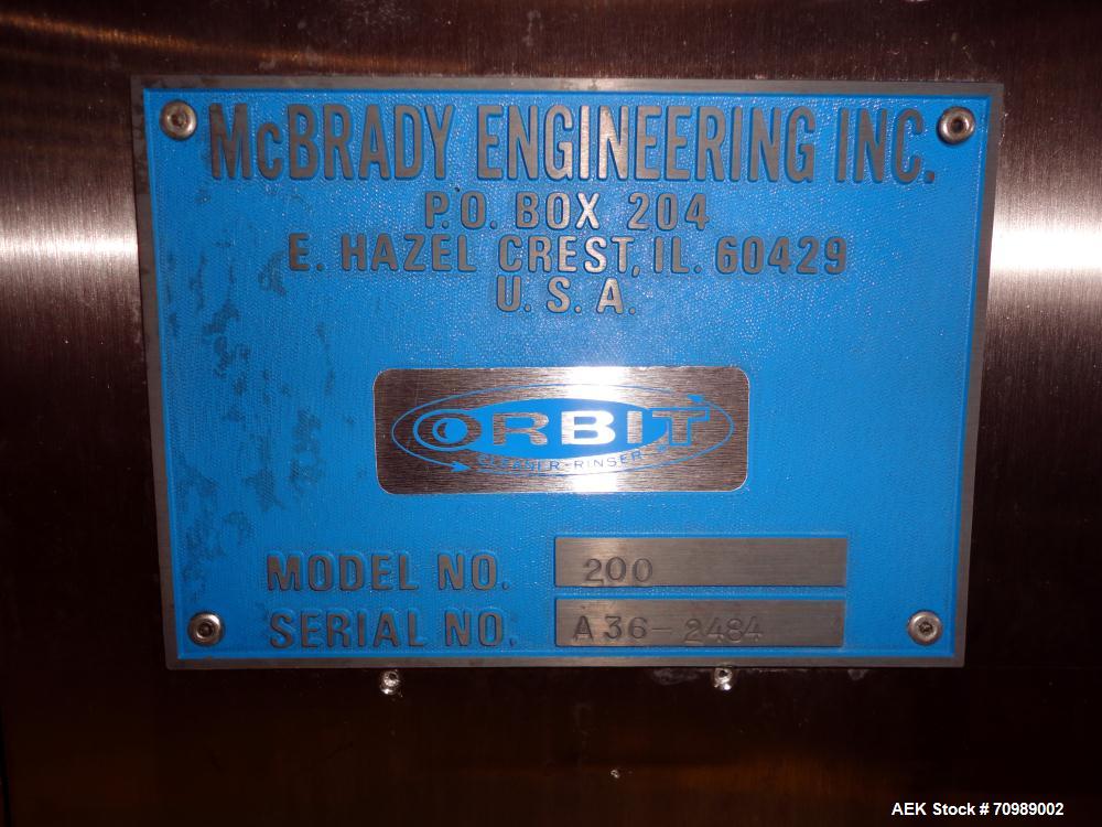 Used McBrady Model 200 Orbit Bottle Air Rinser