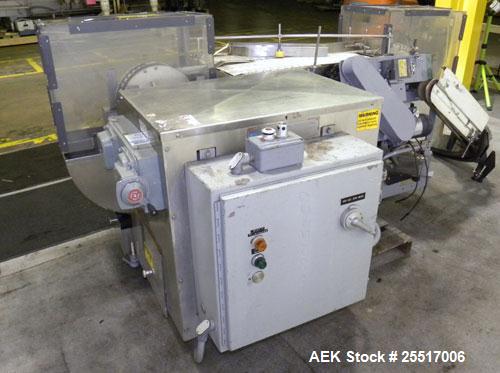 Used Standard Bottle Inverter Air Cleaner, Model JI-600-HV. Includes control box and emergency shut-off switches, speed controls, (1) section of right angle stationary bottle conveyor, approximately ...