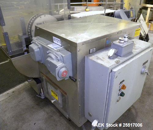 Used Standard Bottle Inverter Air Cleaner, Model JI-600-HV. Includes control box and emergency shut-off switches, speed controls, (1) section of right angle stationary bottle conveyor, approximately ...