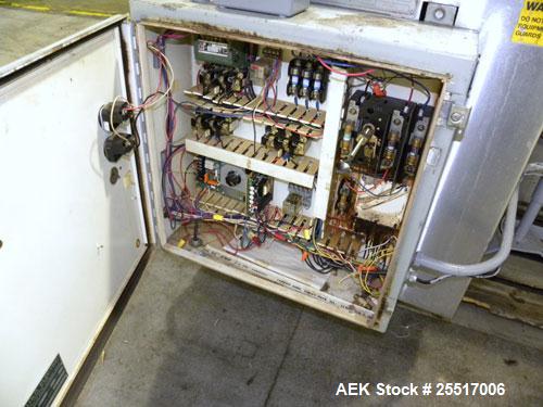Used Standard Bottle Inverter Air Cleaner, Model JI-600-HV. Includes control box and emergency shut-off switches, speed controls, (1) section of right angle stationary bottle conveyor, approximately ...