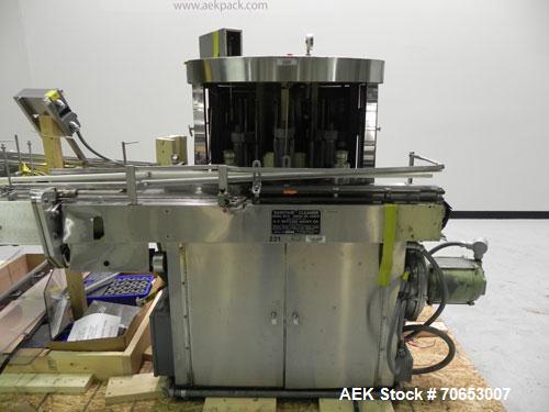 Used U.S. Bottlers Machinery Model Sanitair Cleaner DS-8 Rotary Air Bottle Cleaner capable of speeds up to 150 containers per minute. Uses a dual-stage cleaning process. Has duplex cleaning station c...