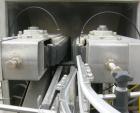 Used Bevco Low Level Bottle Gripper Air Rinser/ Inverter, Model 600, 304 stainless steel. Approximately 400 bottles per minute. Unit is on 12' centers from centerline of wheel to centerline, maximum ...