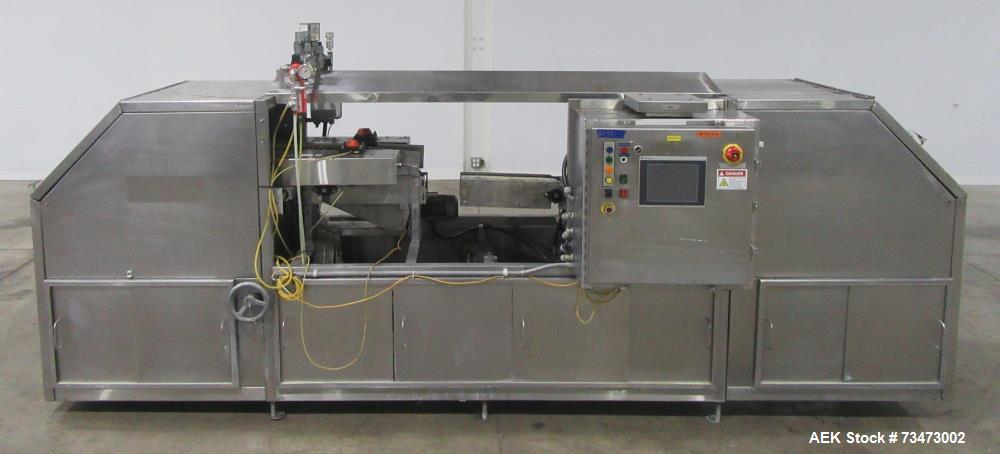 Used Bevco Model 510 Automatic Inline Bottle Gripper Rinser. Capable of speeds up to 500 containers per minute (depending on application). Container Size Range 1.5" - 9" (diameter) x 2" - 13" (height...