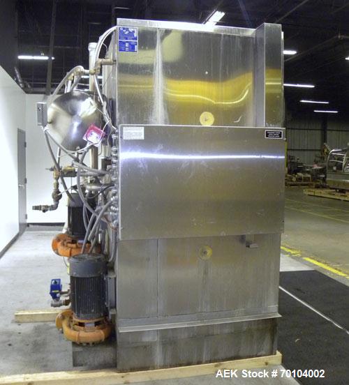 Used LVO Manufacturing Fully Automatic High Volume Pan and Rack Washer, Model RW1548G, Stainless Steel. Wash capacity 48 pans. Hinged front door. Wash area 31’’ wide x 42’’ deep x 77’’ high. Natural ...