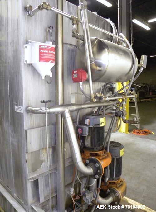 Used LVO Manufacturing Fully Automatic High Volume Pan and Rack Washer, Model RW1548G, Stainless Steel. Wash capacity 48 pans. Hinged front door. Wash area 31’’ wide x 42’’ deep x 77’’ high. Natural ...