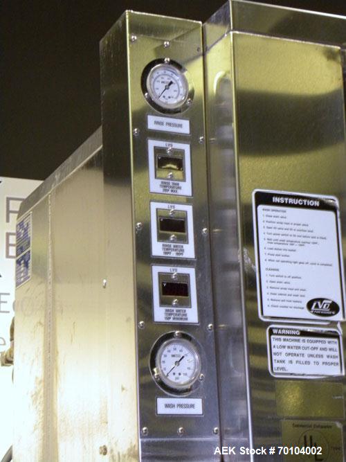 Used LVO Manufacturing Fully Automatic High Volume Pan and Rack Washer, Model RW1548G, Stainless Steel. Wash capacity 48 pans. Hinged front door. Wash area 31’’ wide x 42’’ deep x 77’’ high. Natural ...