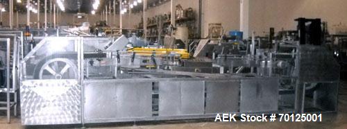 Used Bevco High Speed Bottle Washer, all stainless steel. Approximately 24' long, adjustable, with motor drives and electronics, approximately 5 hp, 230 volt. Serial #J1969. Machine footprint 276" lo...