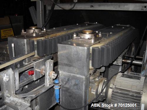 Used Bevco High Speed Bottle Washer, all stainless steel. Approximately 24' long, adjustable, with motor drives and electronics, approximately 5 hp, 230 volt. Serial #J1969. Machine footprint 276" lo...