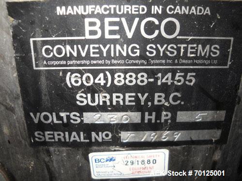 Used Bevco High Speed Bottle Washer, all stainless steel. Approximately 24' long, adjustable, with motor drives and electronics, approximately 5 hp, 230 volt. Serial #J1969. Machine footprint 276" lo...