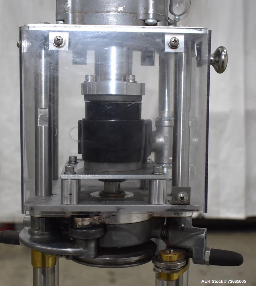 Used Dixie Twin Double Can Seamer, Model 25D-TWIN-AL. Capable of up to 30 cans per minute. Adaptable for closing containers from 2" to 4-1/4" diameter and up to 7" tall. Semi-automatic can seamer wit...