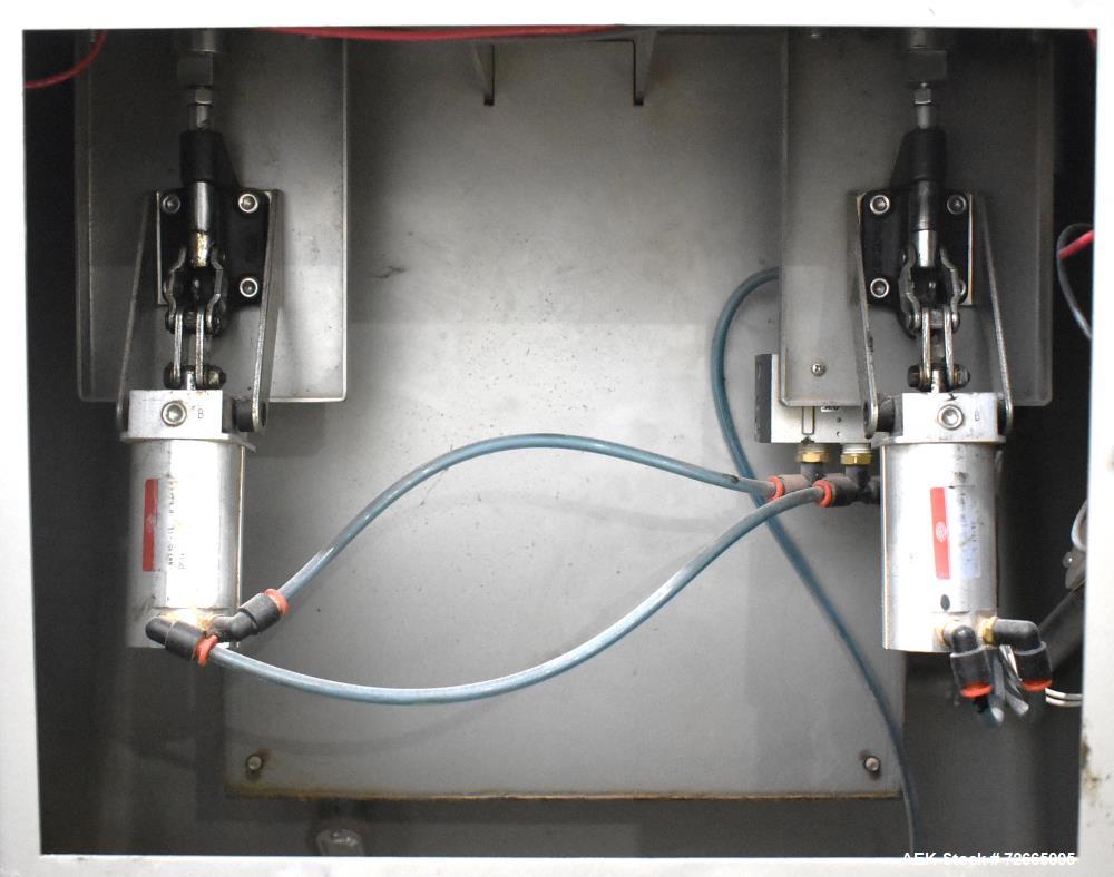 Used Dixie Twin Double Can Seamer, Model 25D-TWIN-AL. Capable of up to 30 cans per minute. Adaptable for closing containers from 2" to 4-1/4" diameter and up to 7" tall. Semi-automatic can seamer wit...