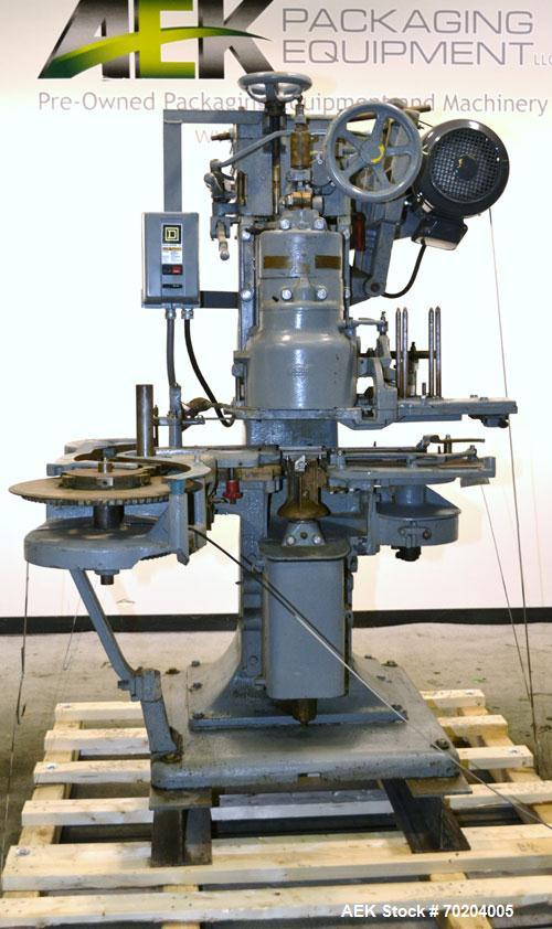 Used Canco Model 06 Automatic Can Seamer. Machine is capable of speeds up to 50 cans per minute. Can size range: (Diameter) 200 to 404, (Height) 2-1/2" to 5-1/4". Currently set up on 401 diameter can...