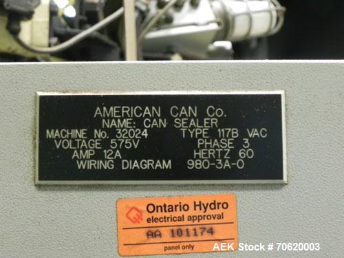 Used Canco Vacuum Can Seamer, Model 117B