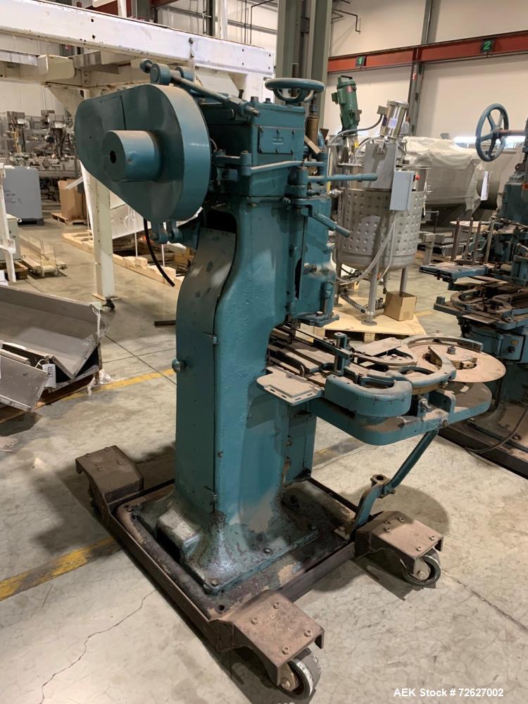 Used Canco (American Can) Model 06 Atmospheric Can Seamer. Capable of speeds up to 90 cans per minute. Currently set on 307 diameter cans. Has a can size range: diameter 202 - 404; height 213-604. Ha...