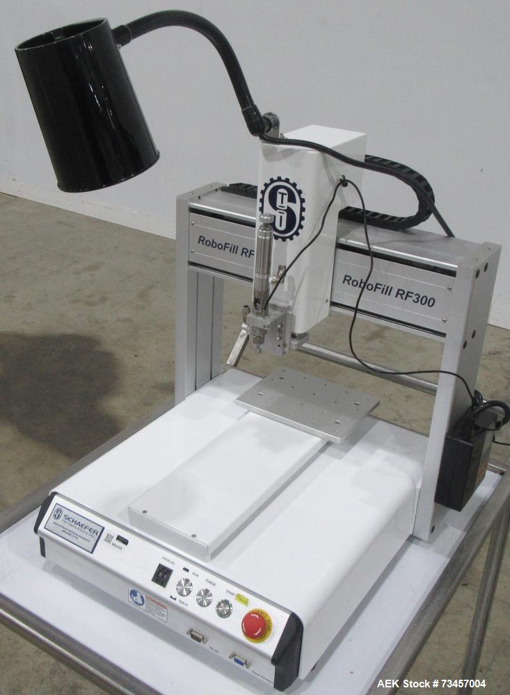 Used Schaefer Technologies RoboFill RF300 Liquid Filler. Serial# 3004435N. 110/220 Volt. Built 2020.