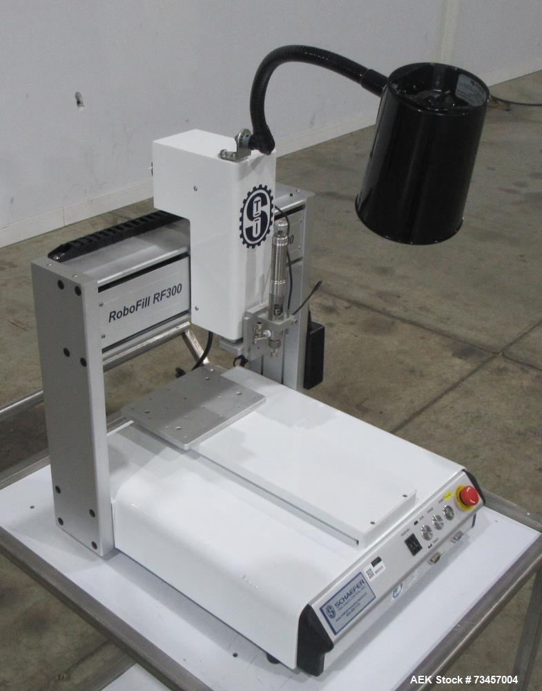 Used Schaefer Technologies RoboFill RF300 Liquid Filler. Serial# 3004435N. 110/220 Volt. Built 2020.