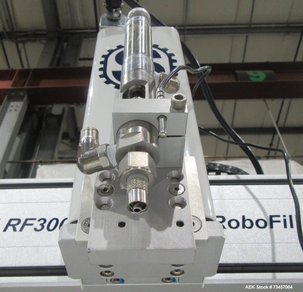 Used Schaefer Technologies RoboFill RF300 Liquid Filler. Serial# 3004435N. 110/220 Volt. Built 2020.