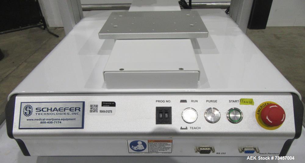 Used Schaefer Technologies RoboFill RF300 Liquid Filler. Serial# 3004435N. 110/220 Volt. Built 2020.